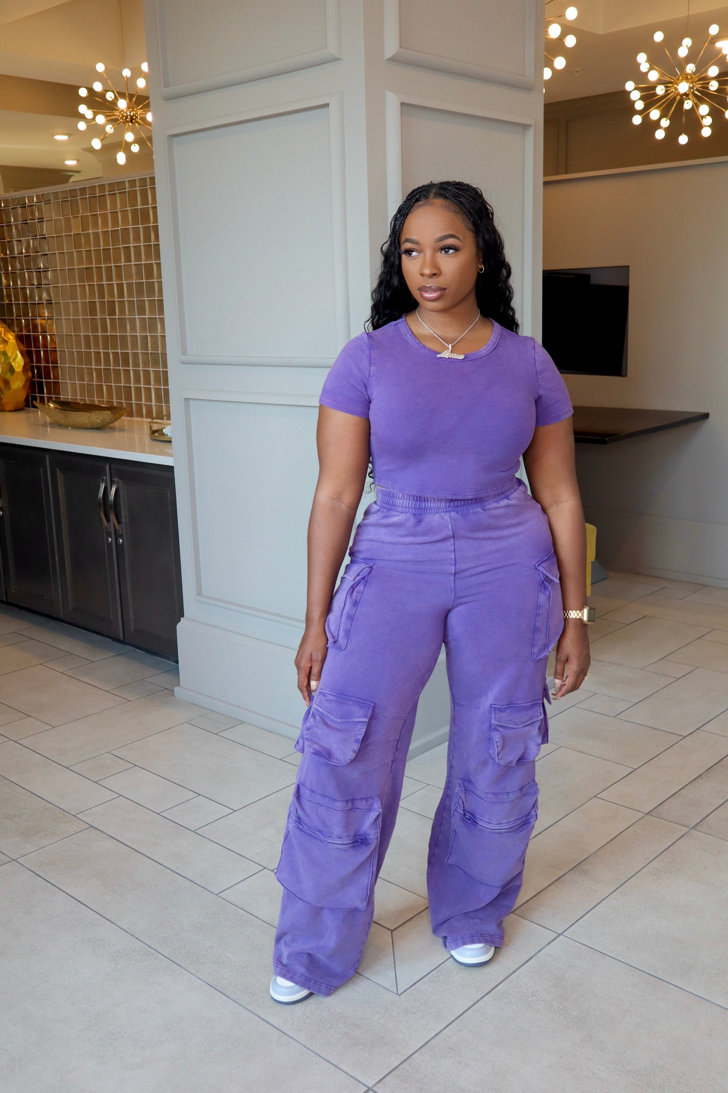 Purple Rain Acid Wash Cargo Set