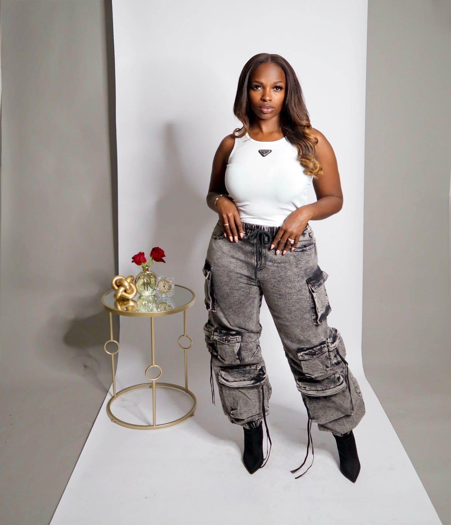 Asphalt Acid Wash Denim Joggers