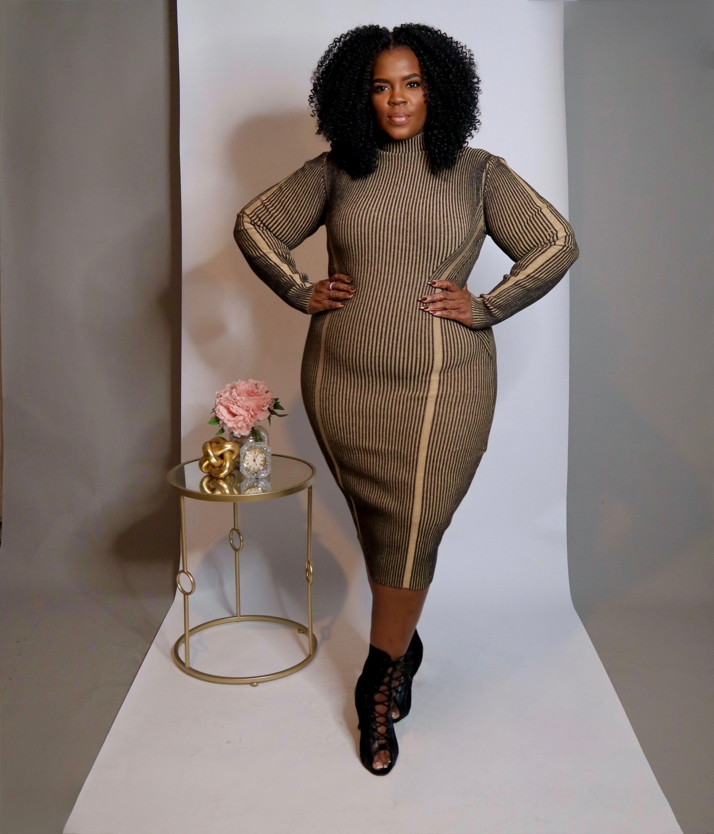 Chic Ribbed Knit Dress