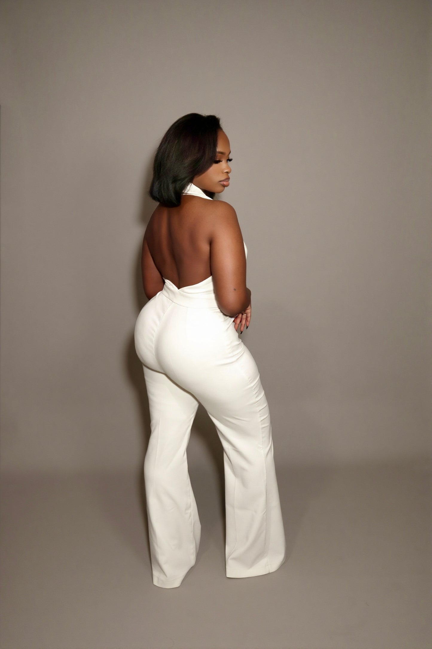 Blanco Tuxedo Jumpsuit