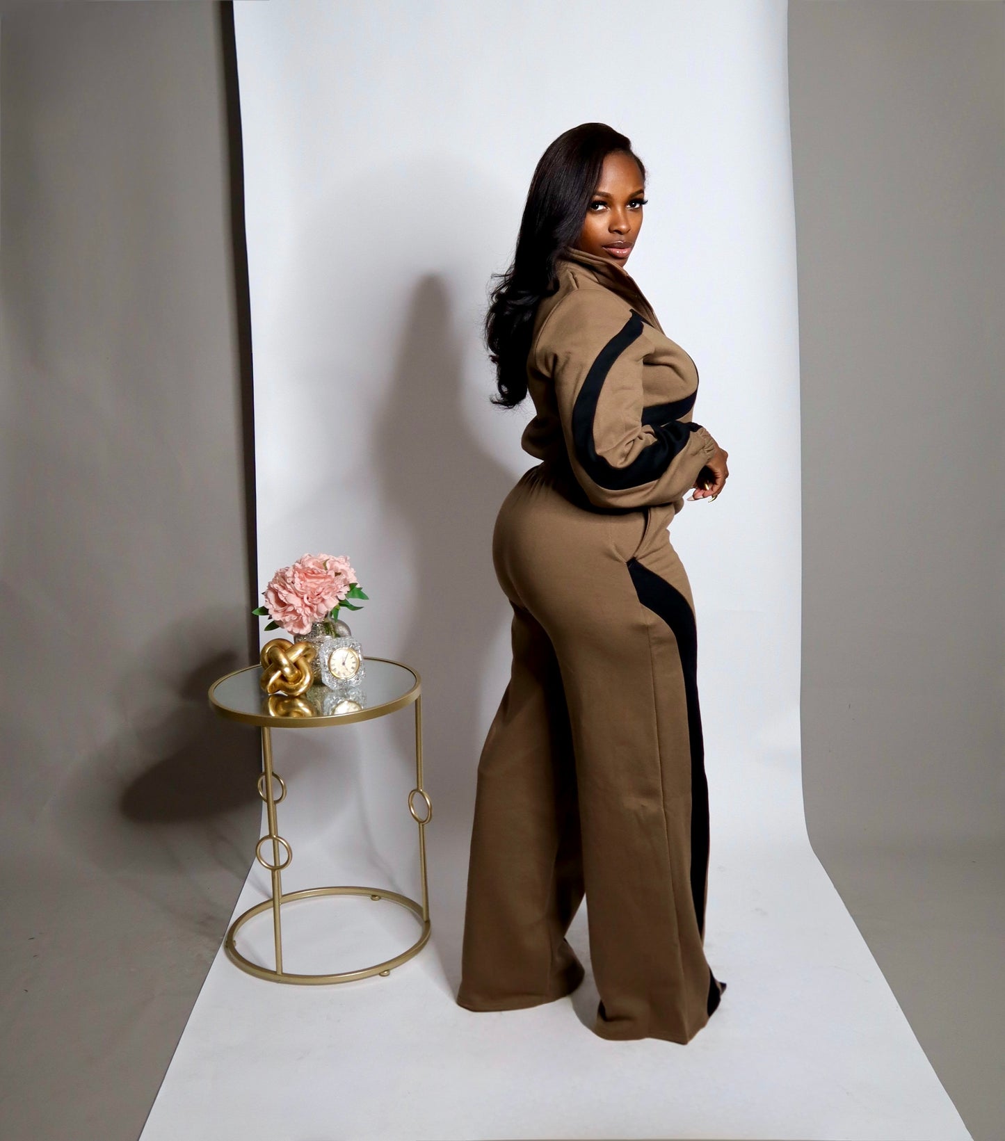 Mocha Swirl Fleece Jumpsuit