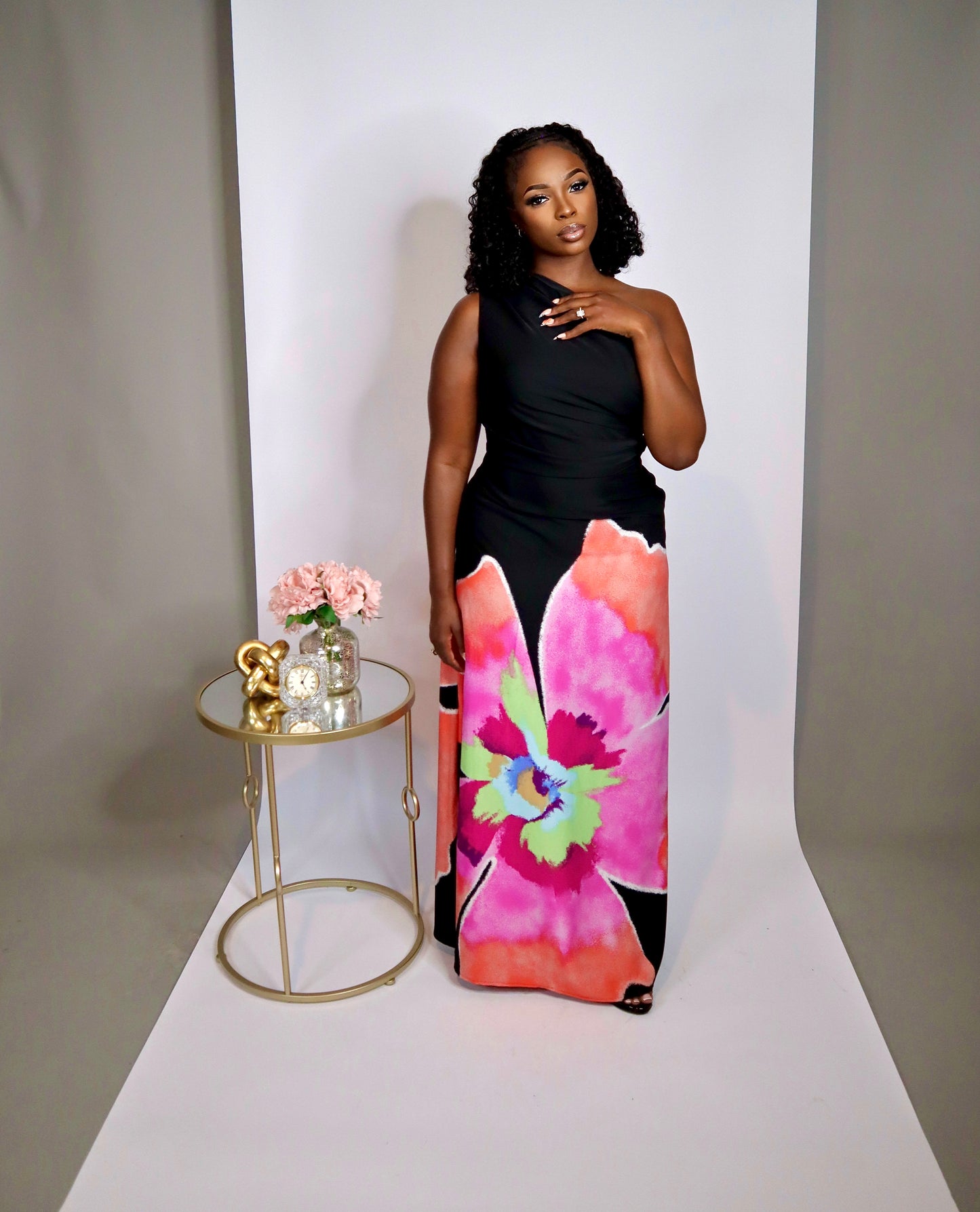 Charcoal Blossom Dress