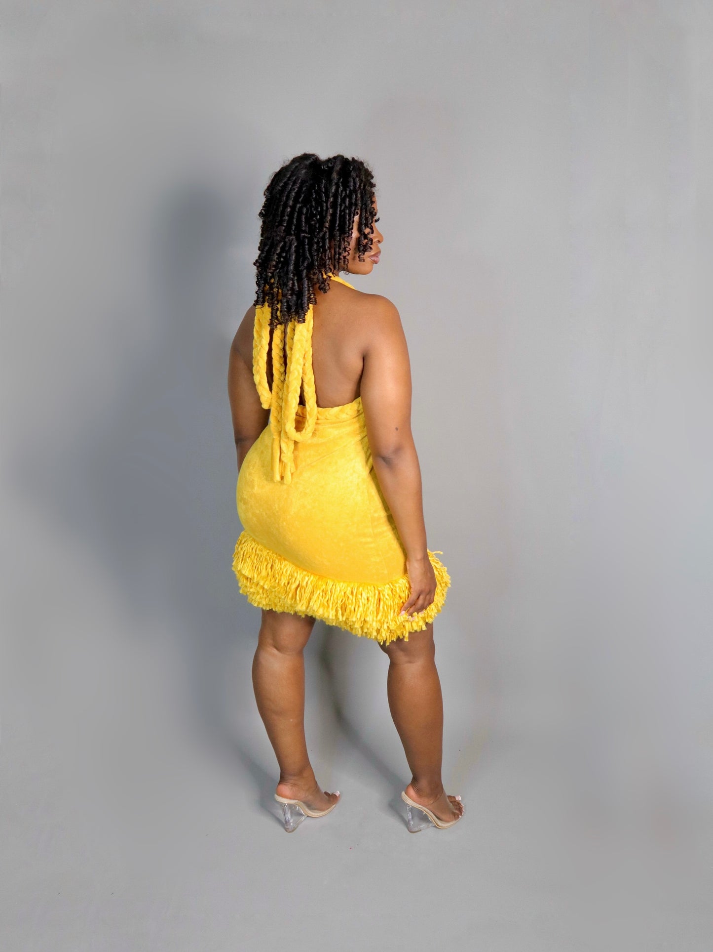 Sunflower Midi Fringe Dress