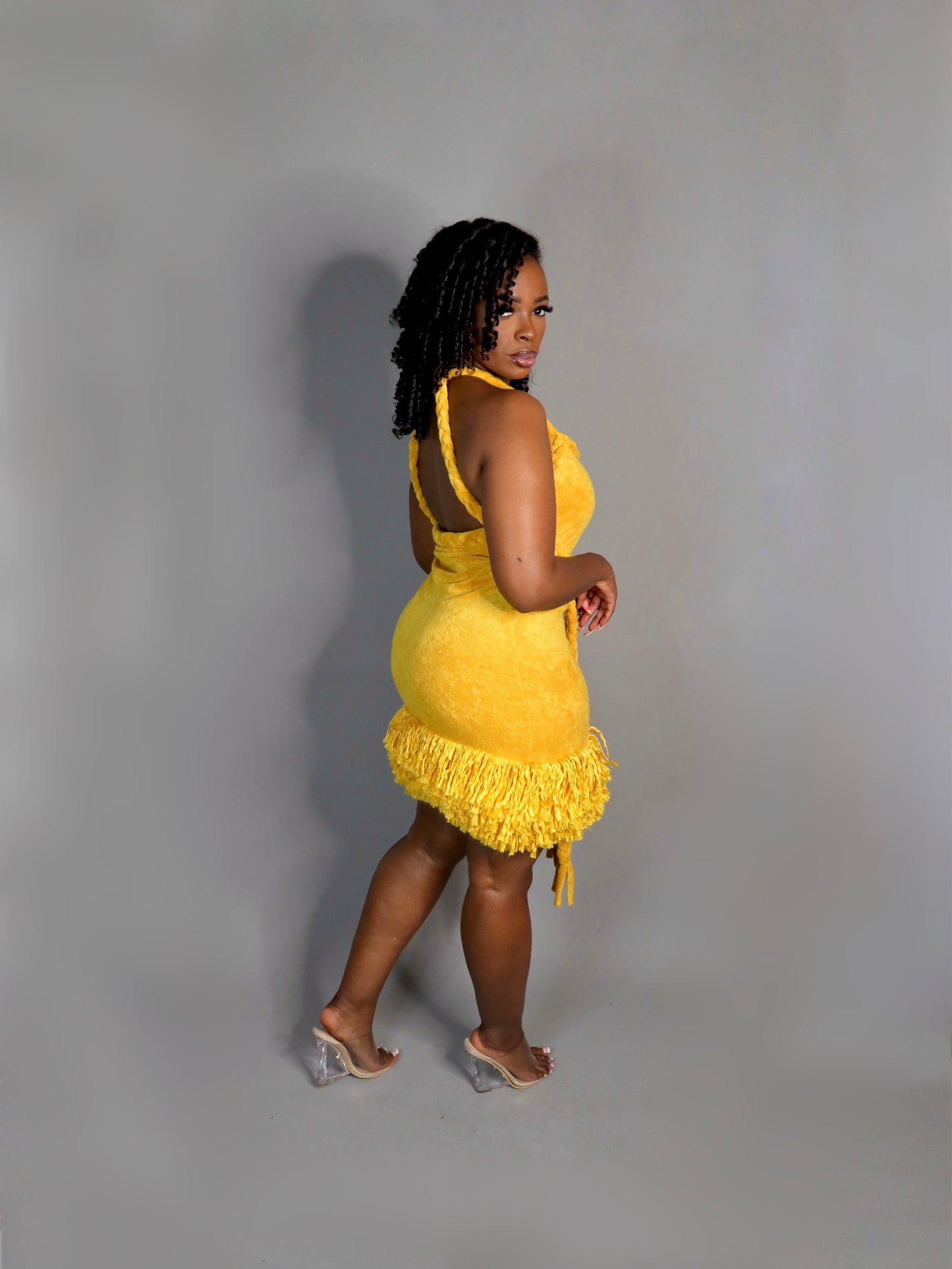 Sunflower Midi Fringe Dress