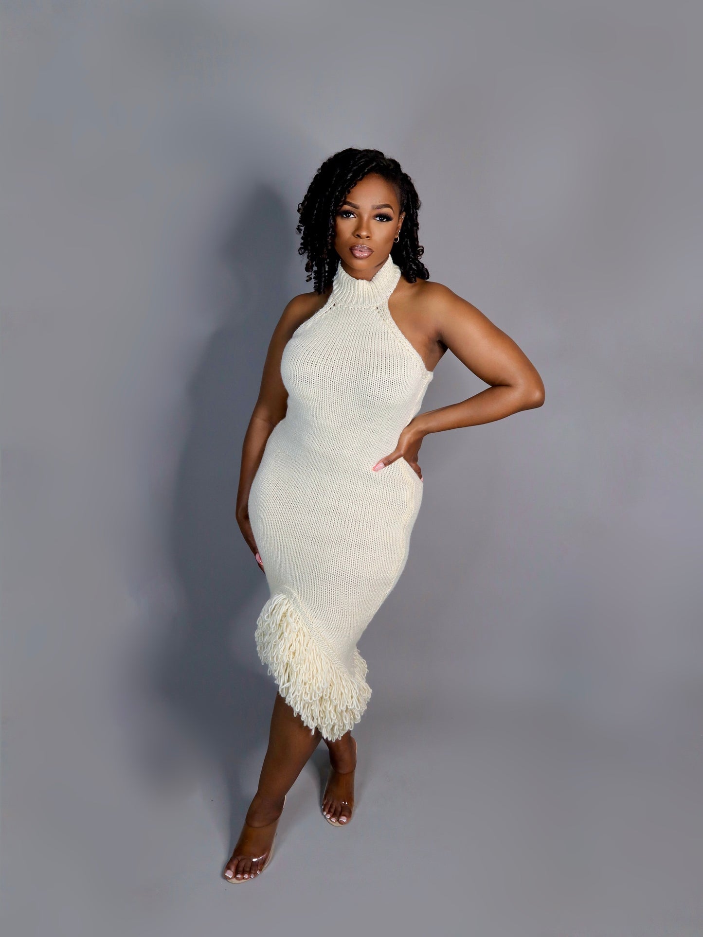 Oatmeal Fringe Dress