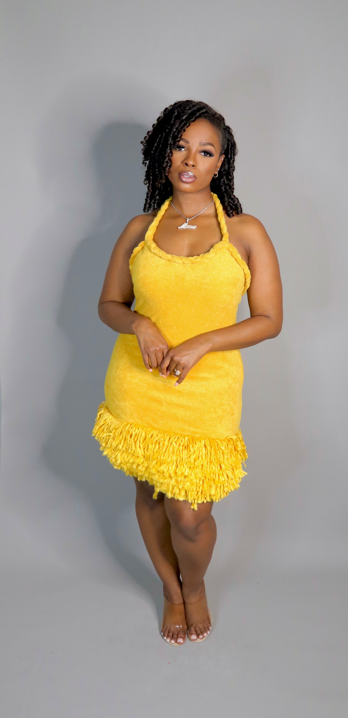 Sunflower Midi Fringe Dress