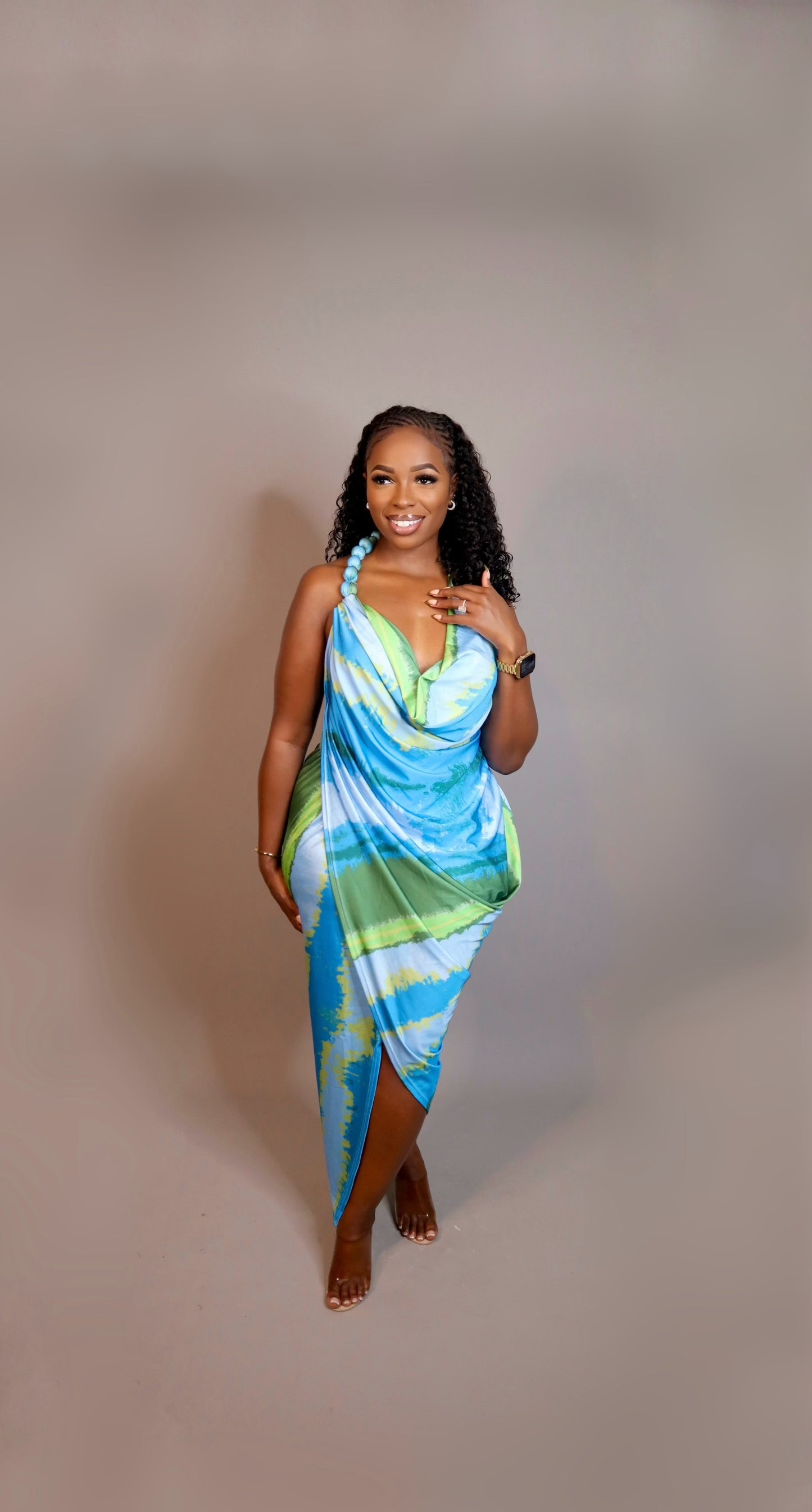 Delilah Chiffon Dress - Blue
