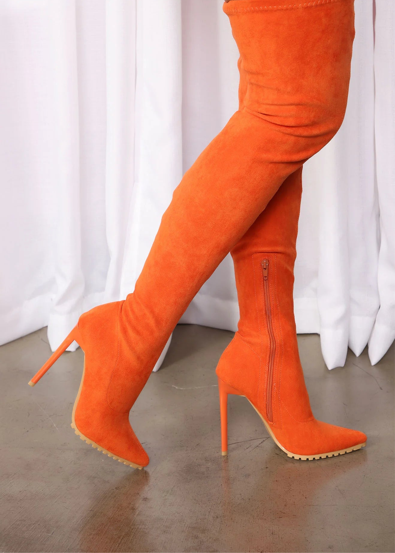 Fanta Orange Thigh High Boots