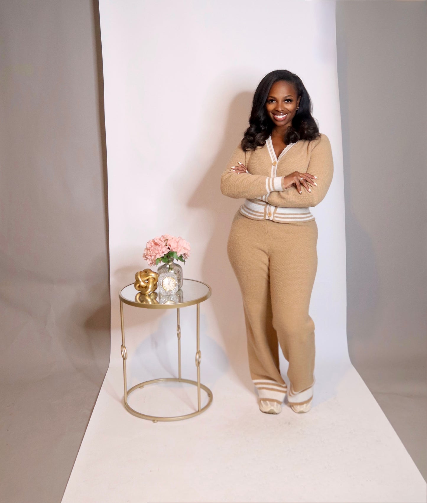 Karlie Knit Pants Set - Khaki