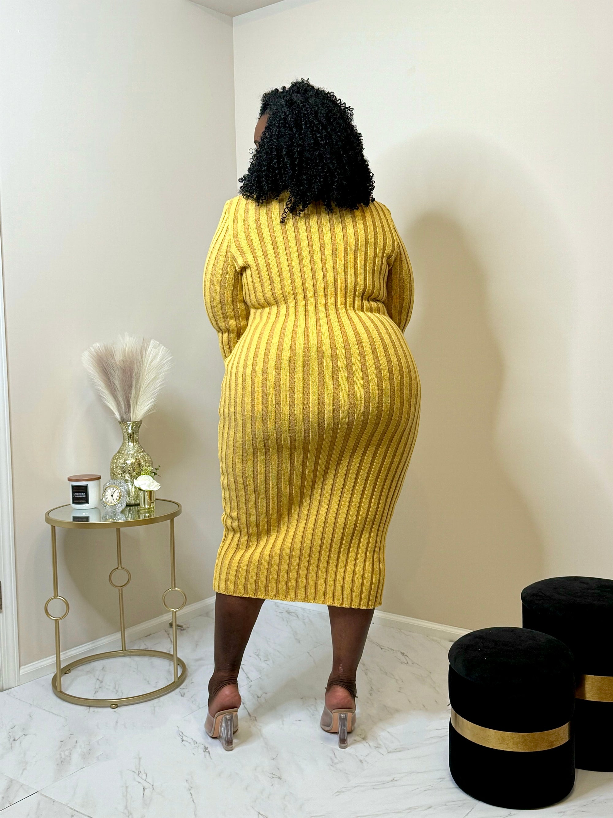 Sunflower Knit Sweater Dress  The Contour Closet
