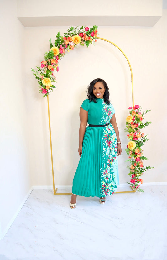 Teal Waterfall Skirt Set