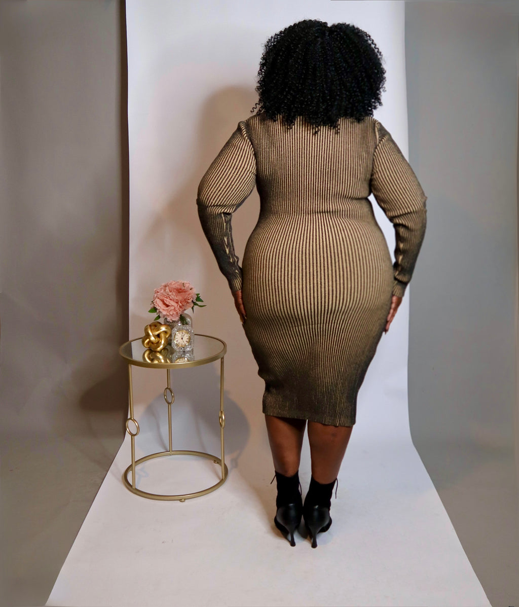 Chic Ribbed Knit Dress