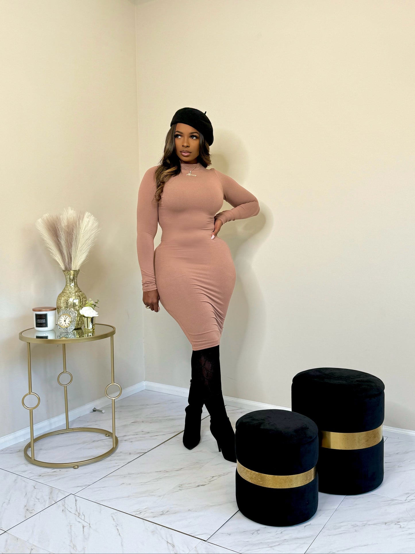 Mocha Toffe Bodycon Dress