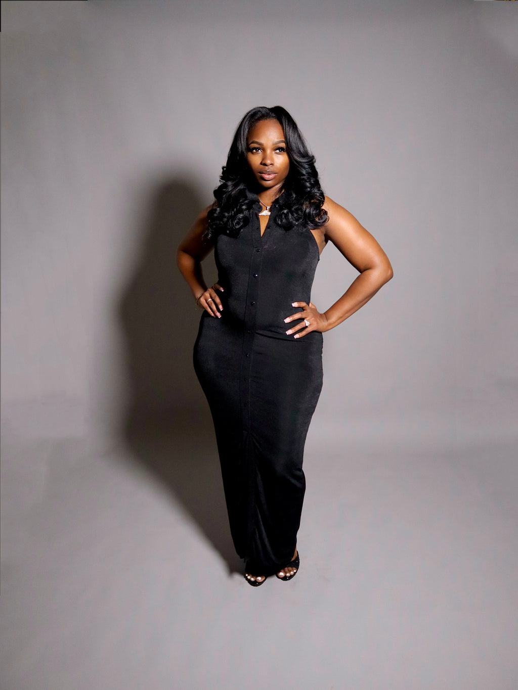 Slinky Button Down Maxi