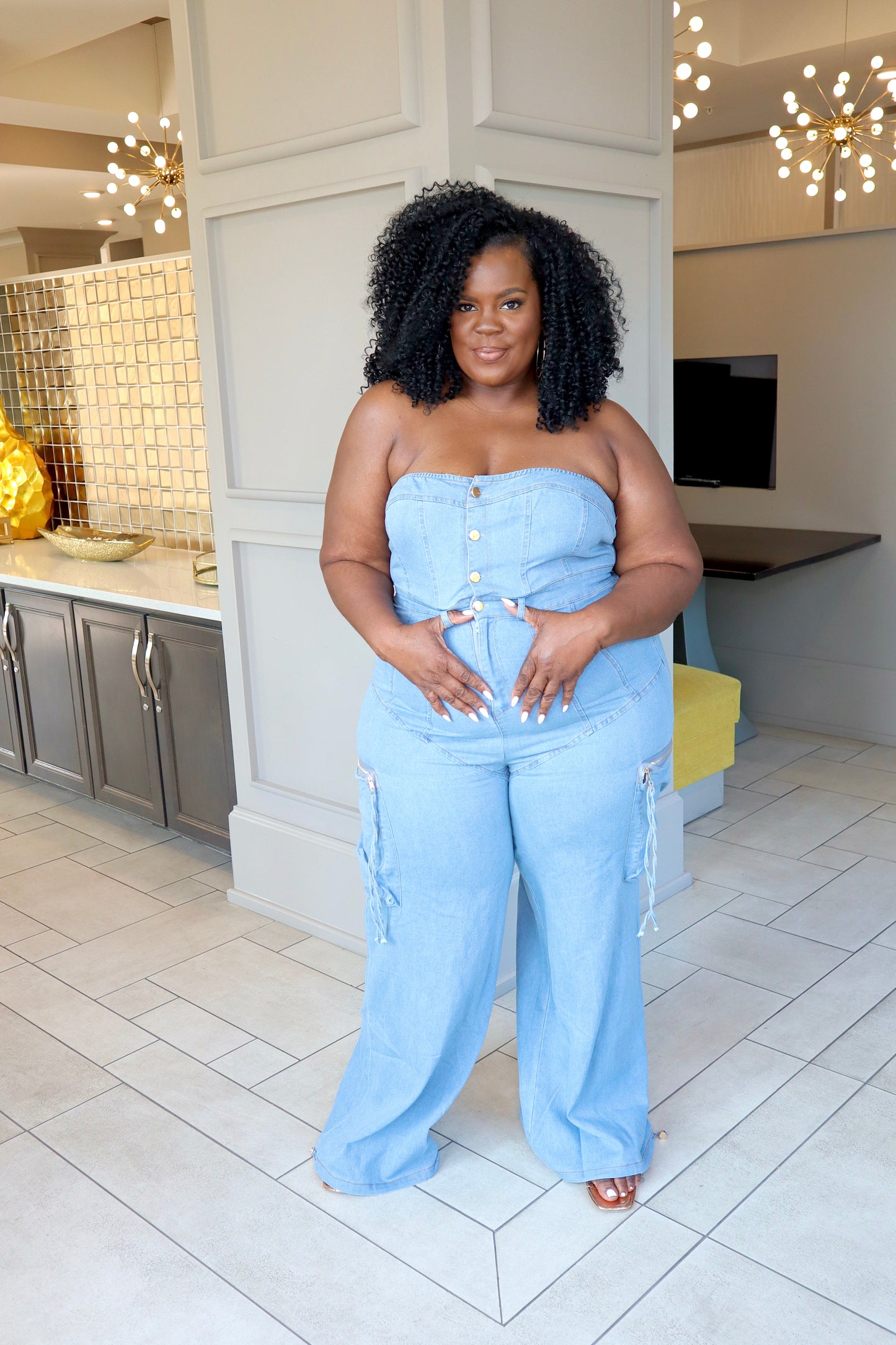 Denim Diva Cargo Jumpsuit