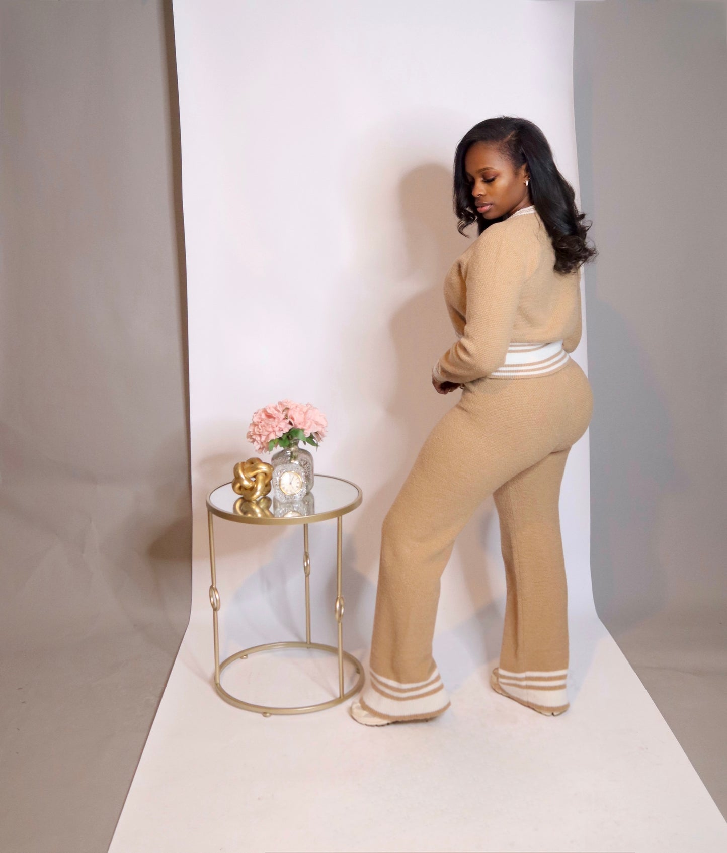 Karlie Knit Pants Set - Khaki