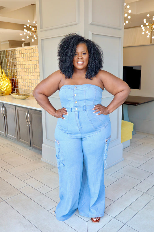 Denim Diva Cargo Jumpsuit