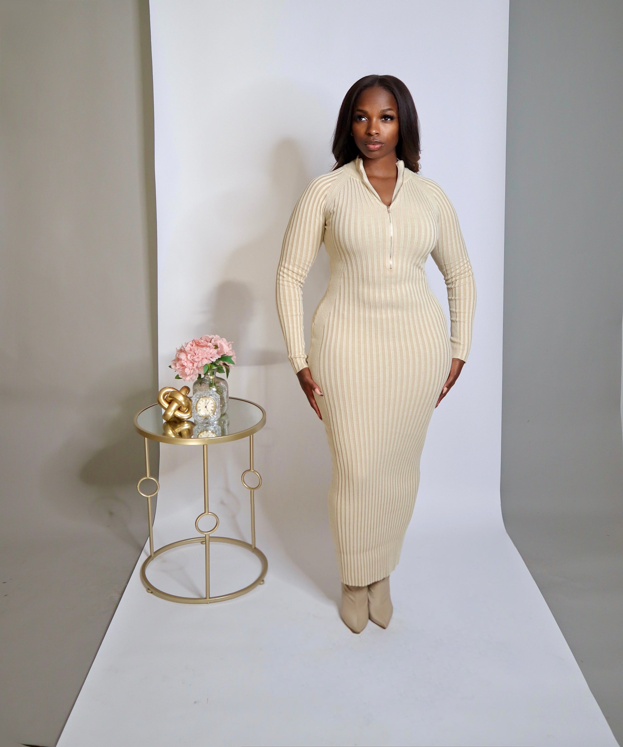 Cream Knit Dress  The Contour Closet