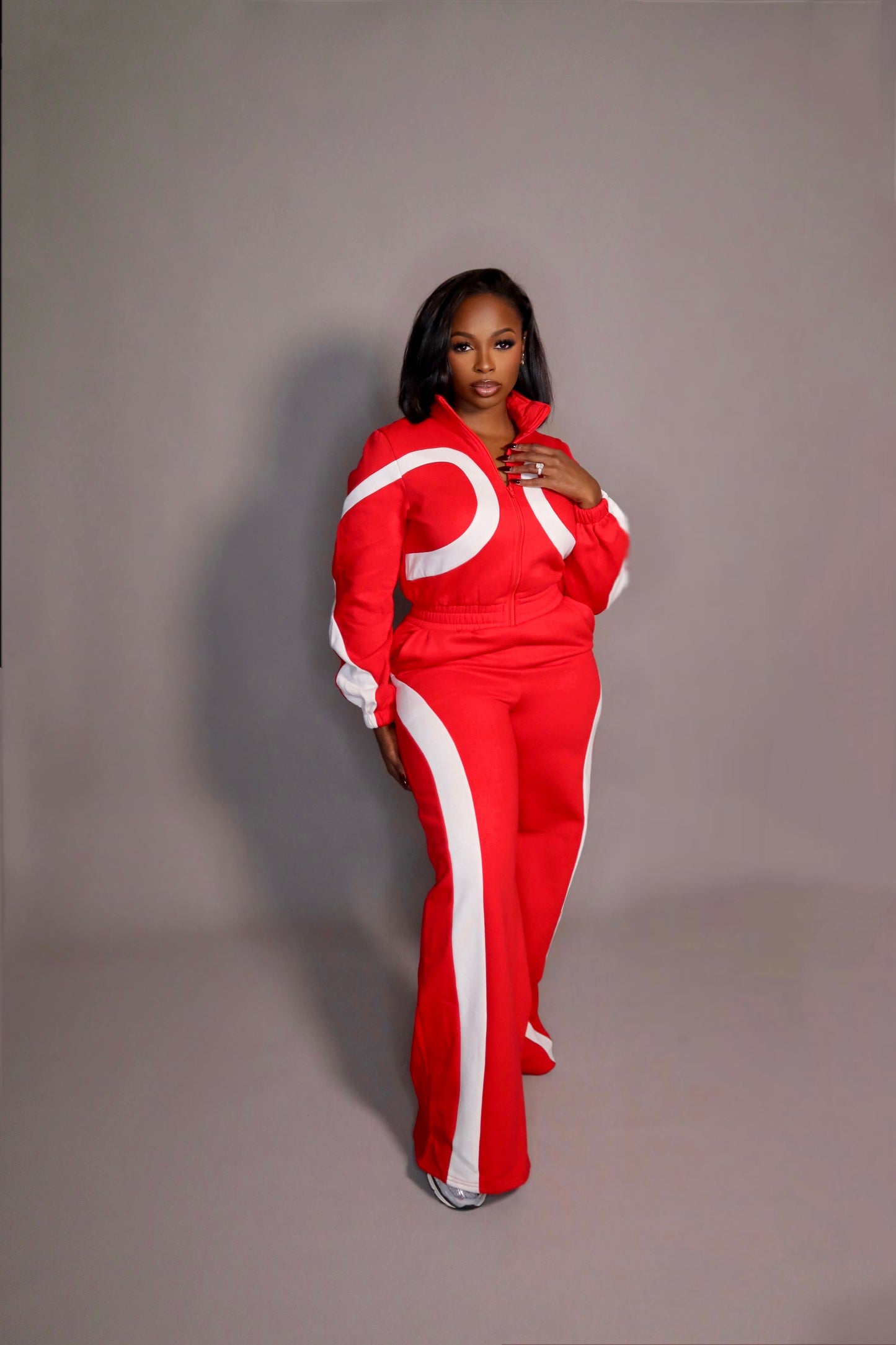 Red Swirl Fleece Jumpsuit