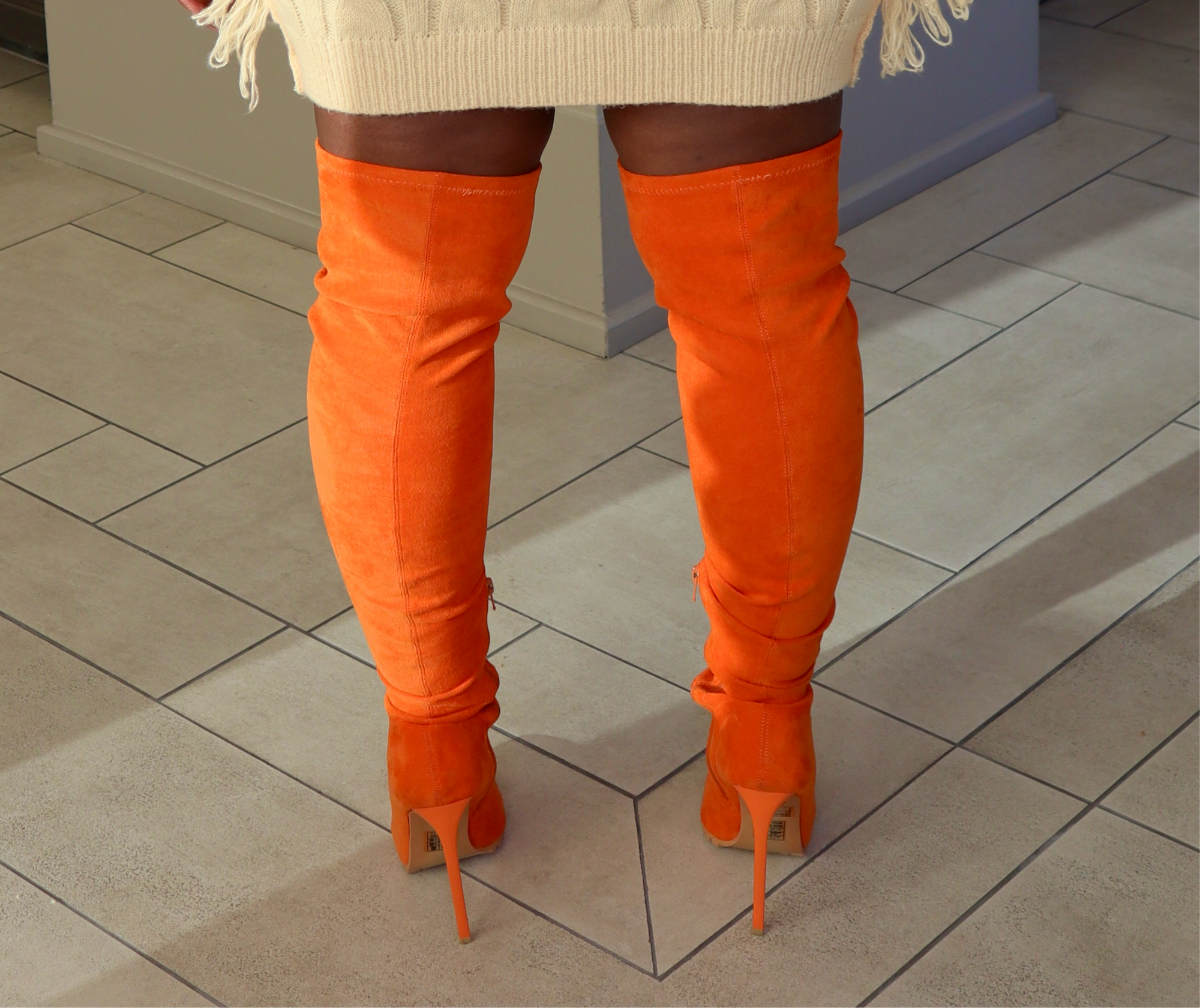 Fanta Orange Thigh High Boots