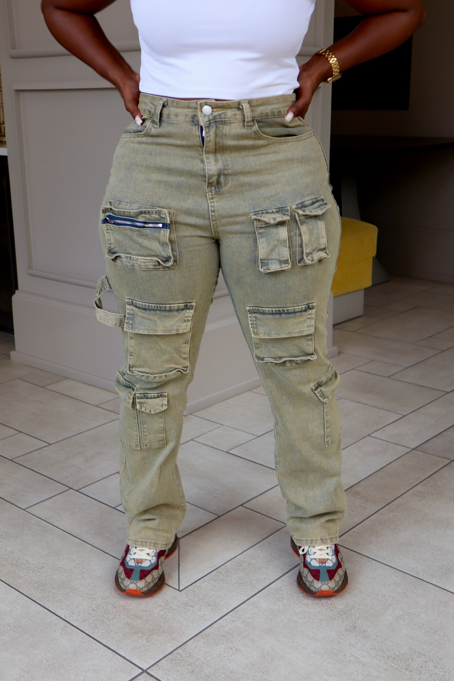 GI Jane Faded Forest Cargo Denim