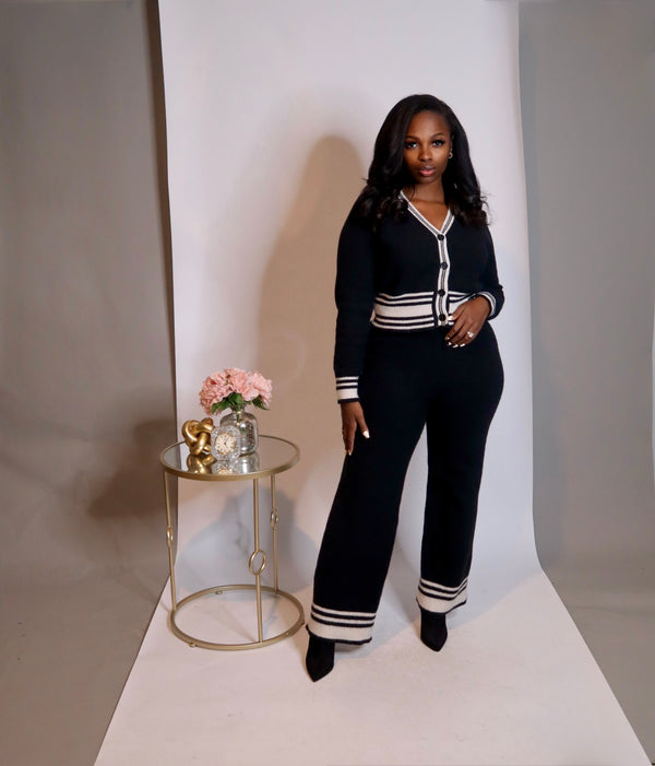 Karlie Knit Pants Set - Black