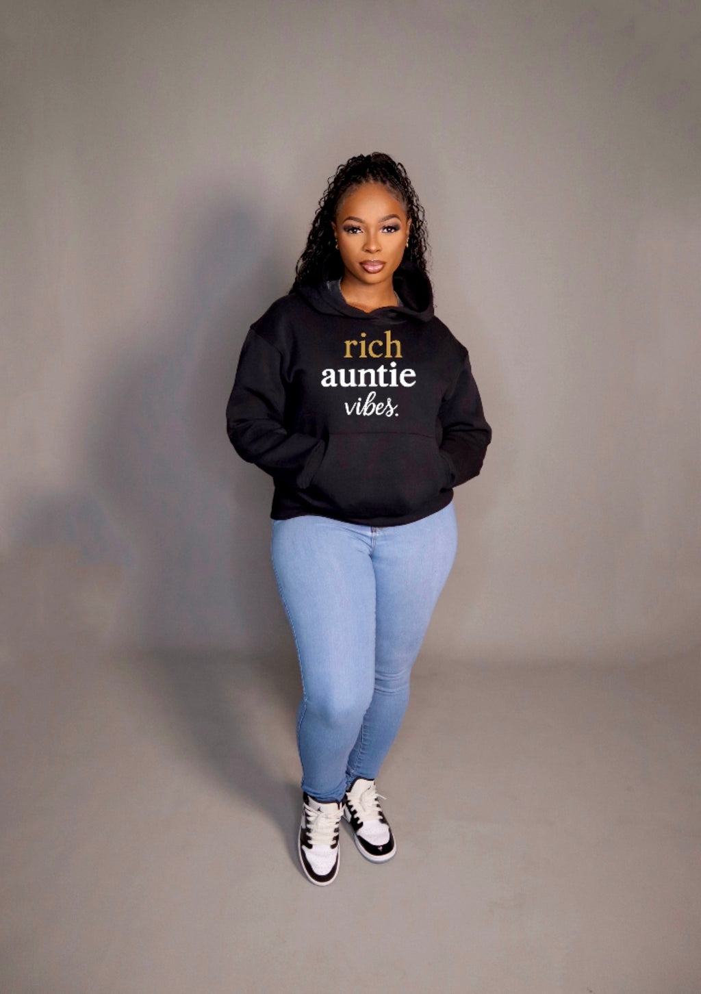 Rich Auntie Hoodie- Black
