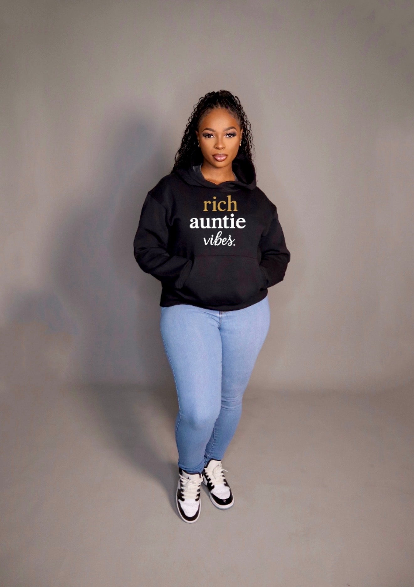 Rich Auntie Hoodie- Black