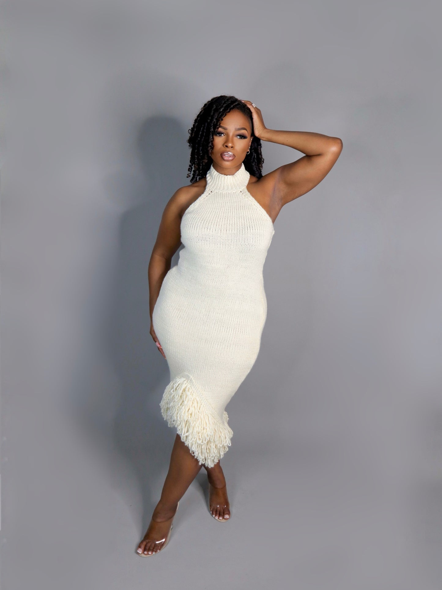 Oatmeal Fringe Dress