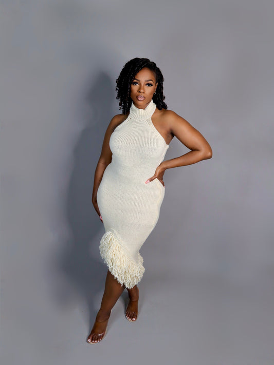 Oatmeal Fringe Dress