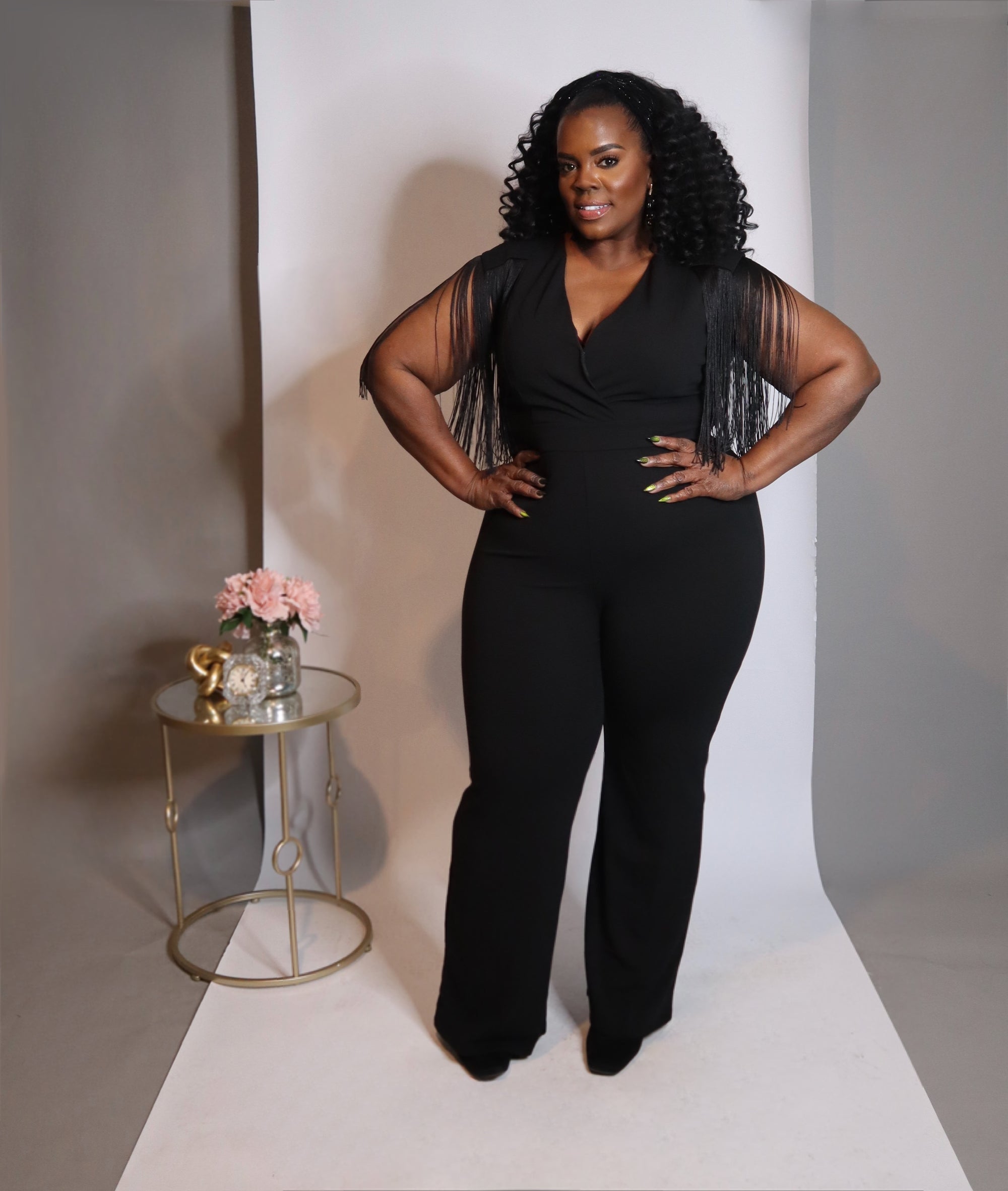 Black Widow Fringe Jumpsuit