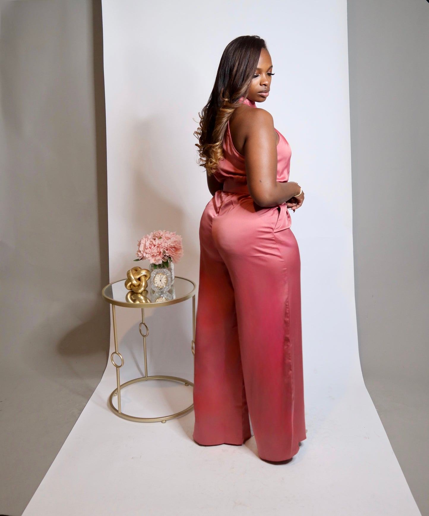 Mrs. Smith Silk Jumpsuit - Mauve