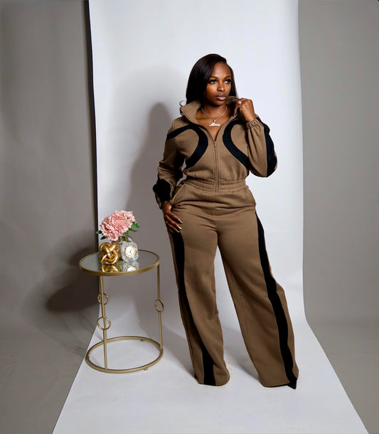 Mocha Swirl Fleece Jumpsuit