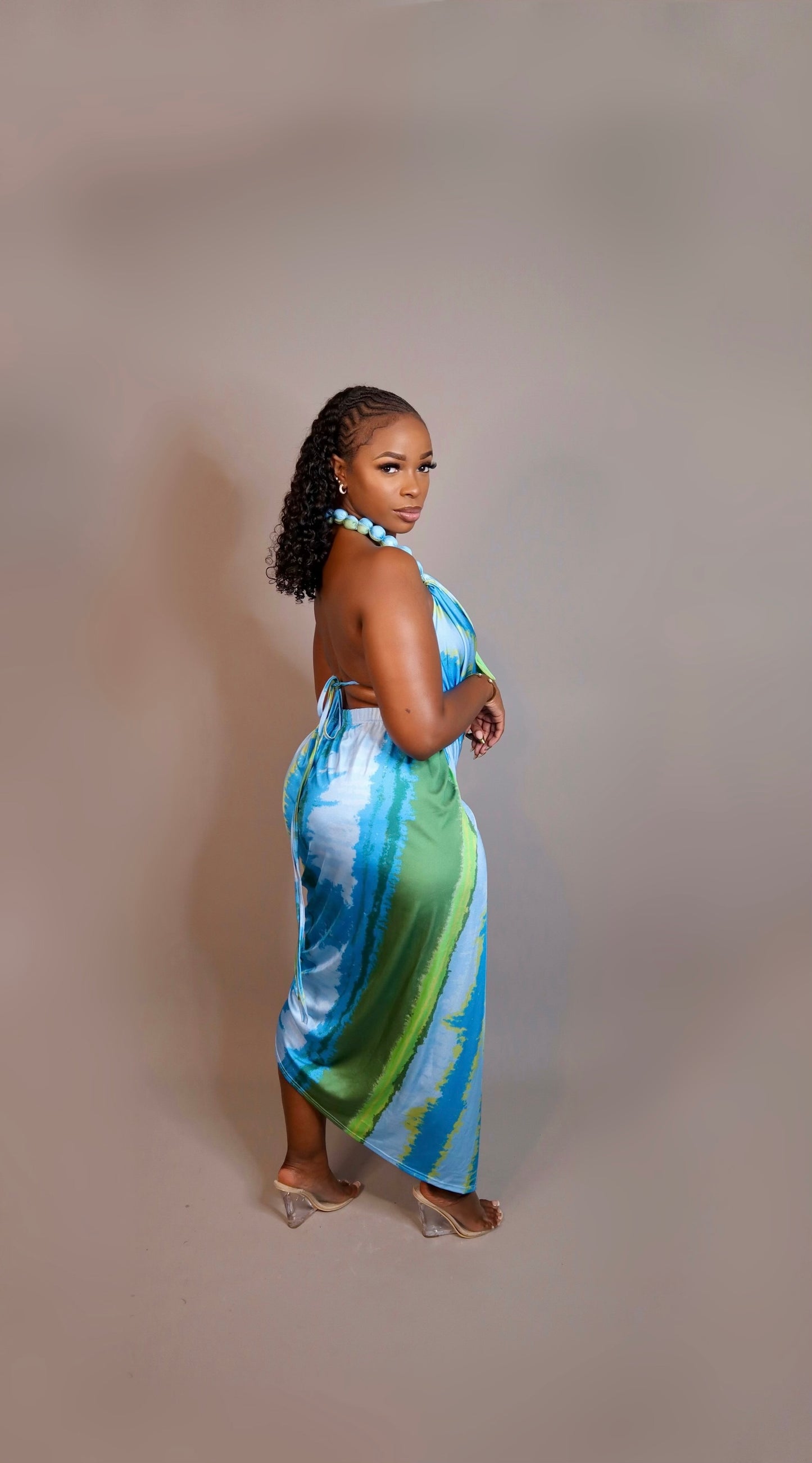 Delilah Chiffon Dress - Blue