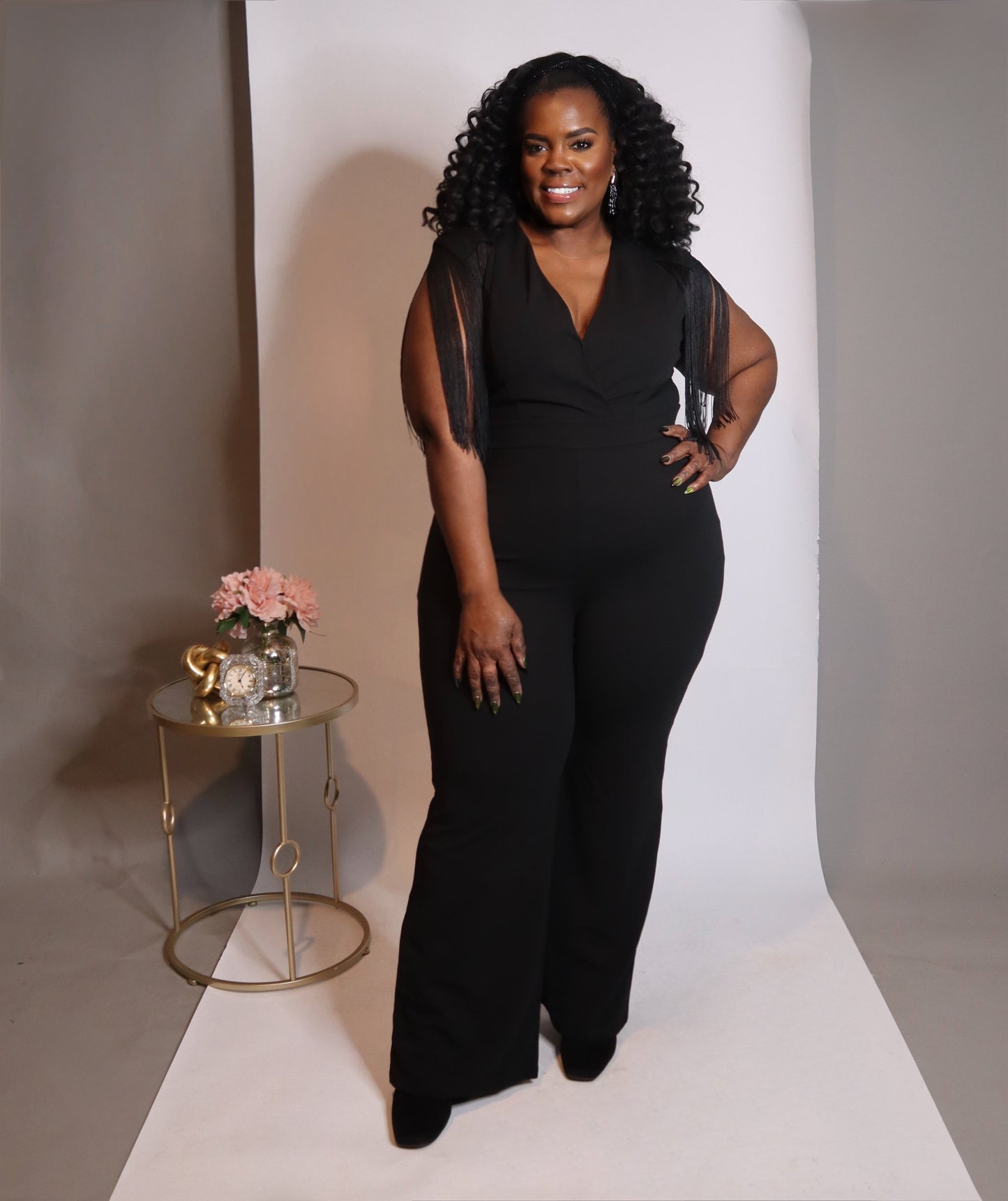 Black Widow Fringe Jumpsuit