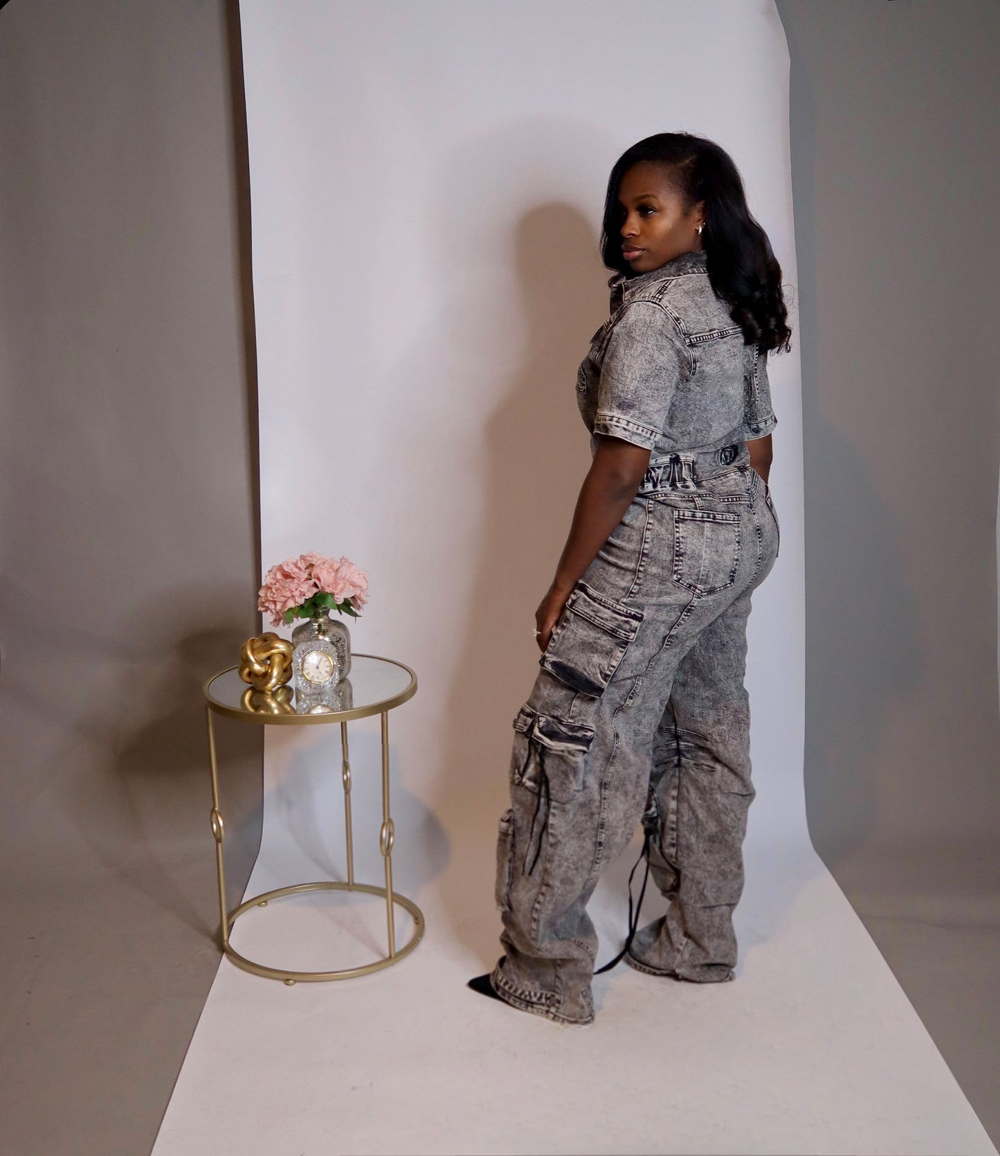 Asphalt Denim Cargo Jumpsuit