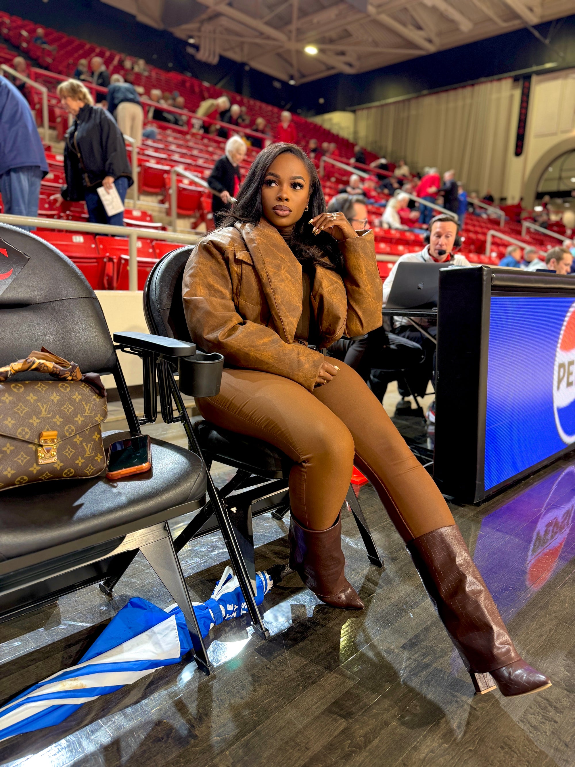 Reese’s Denim Leather Puffer