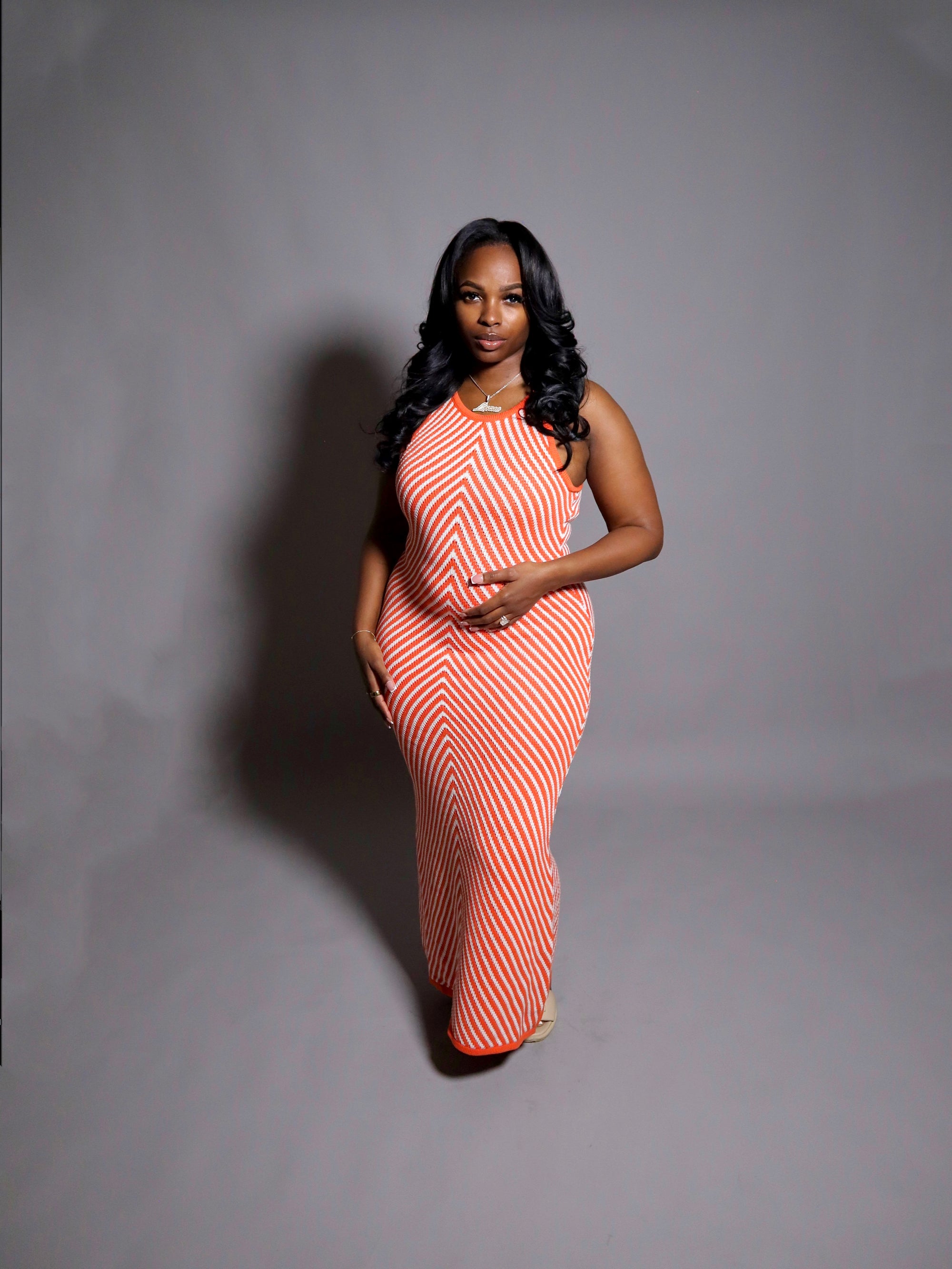 Skylar Sherbet Knit Maxi Dress