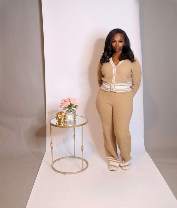 Karlie Knit Pants Set - Khaki