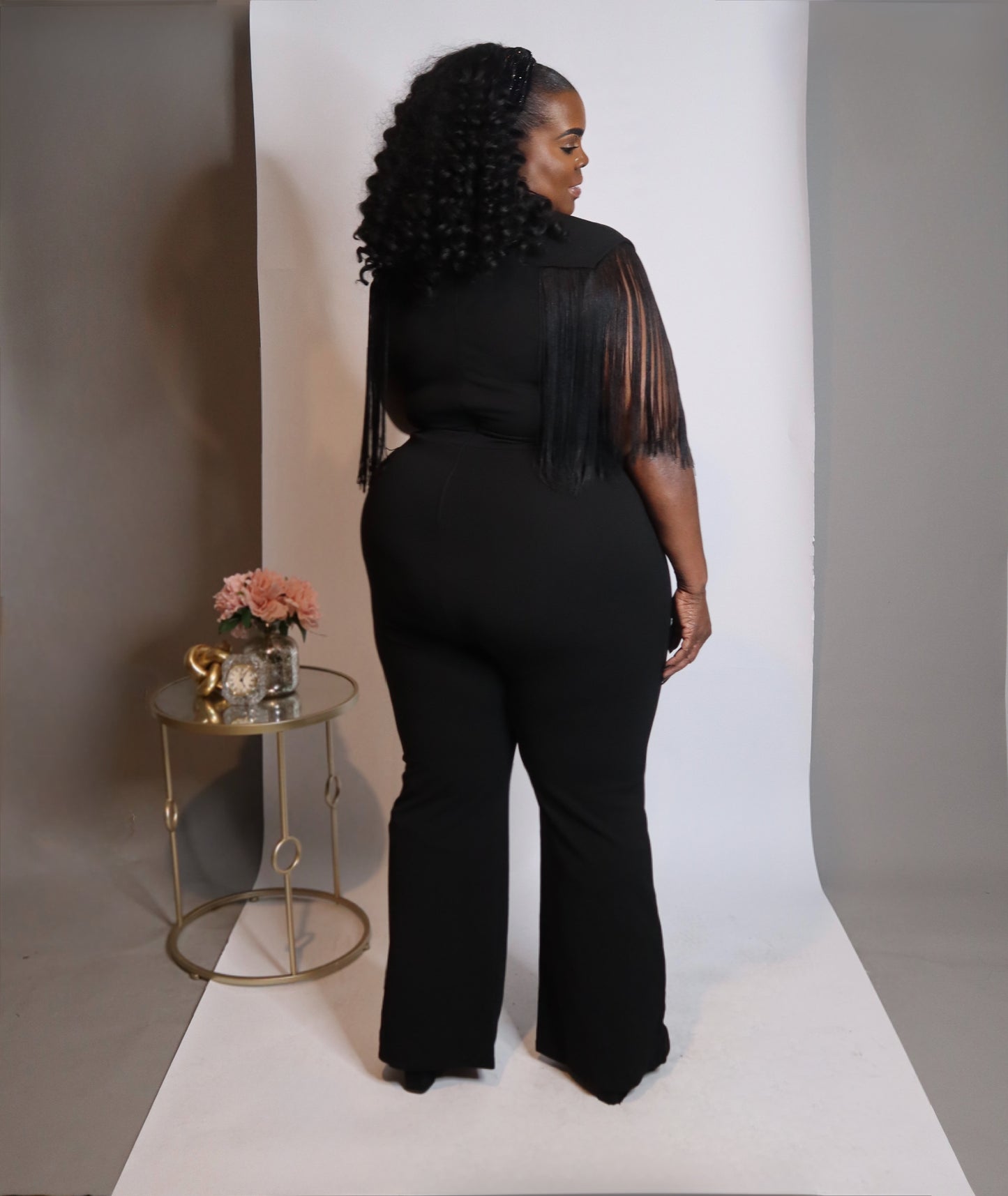 Black Widow Fringe Jumpsuit