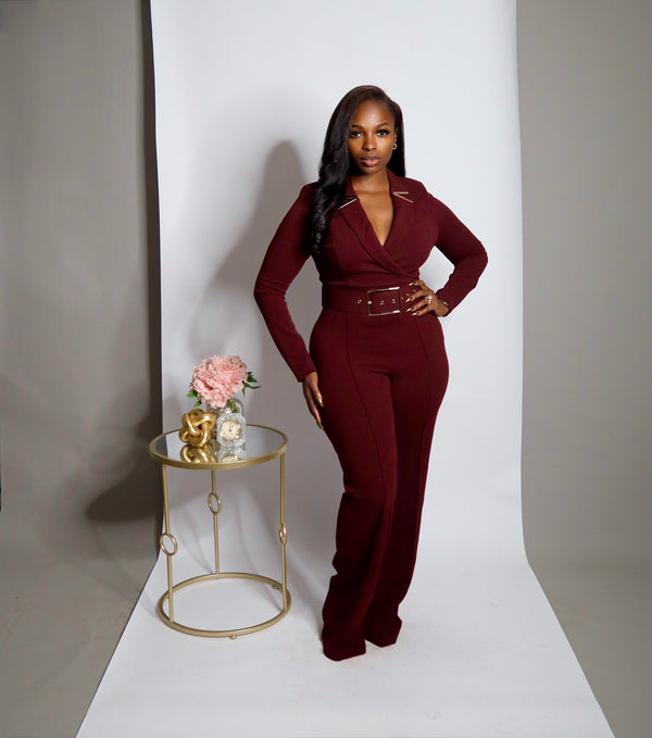 After Hours Wine Jumpsuit