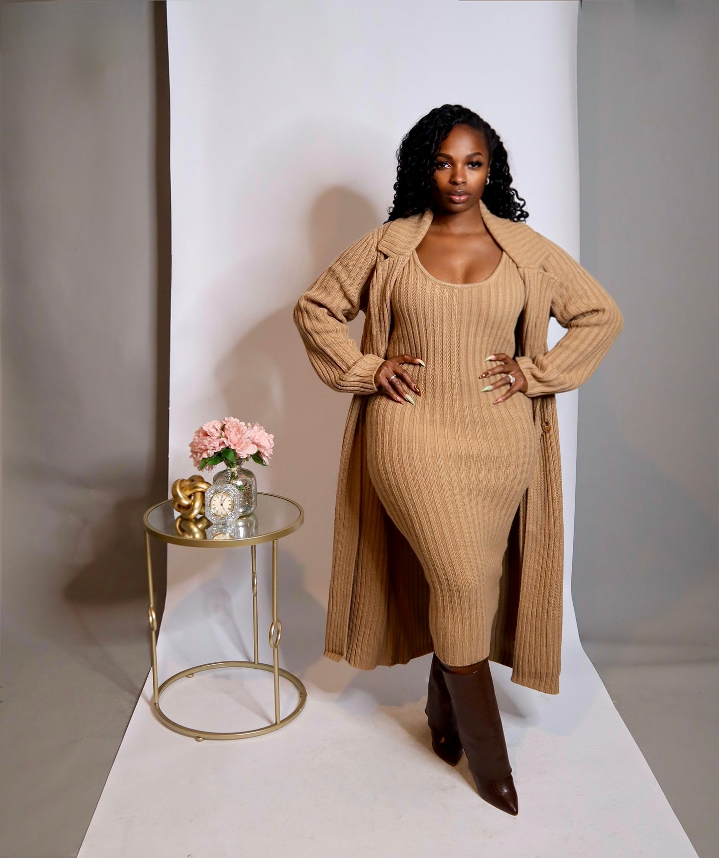 Graham Cracker Sweater Dress Set