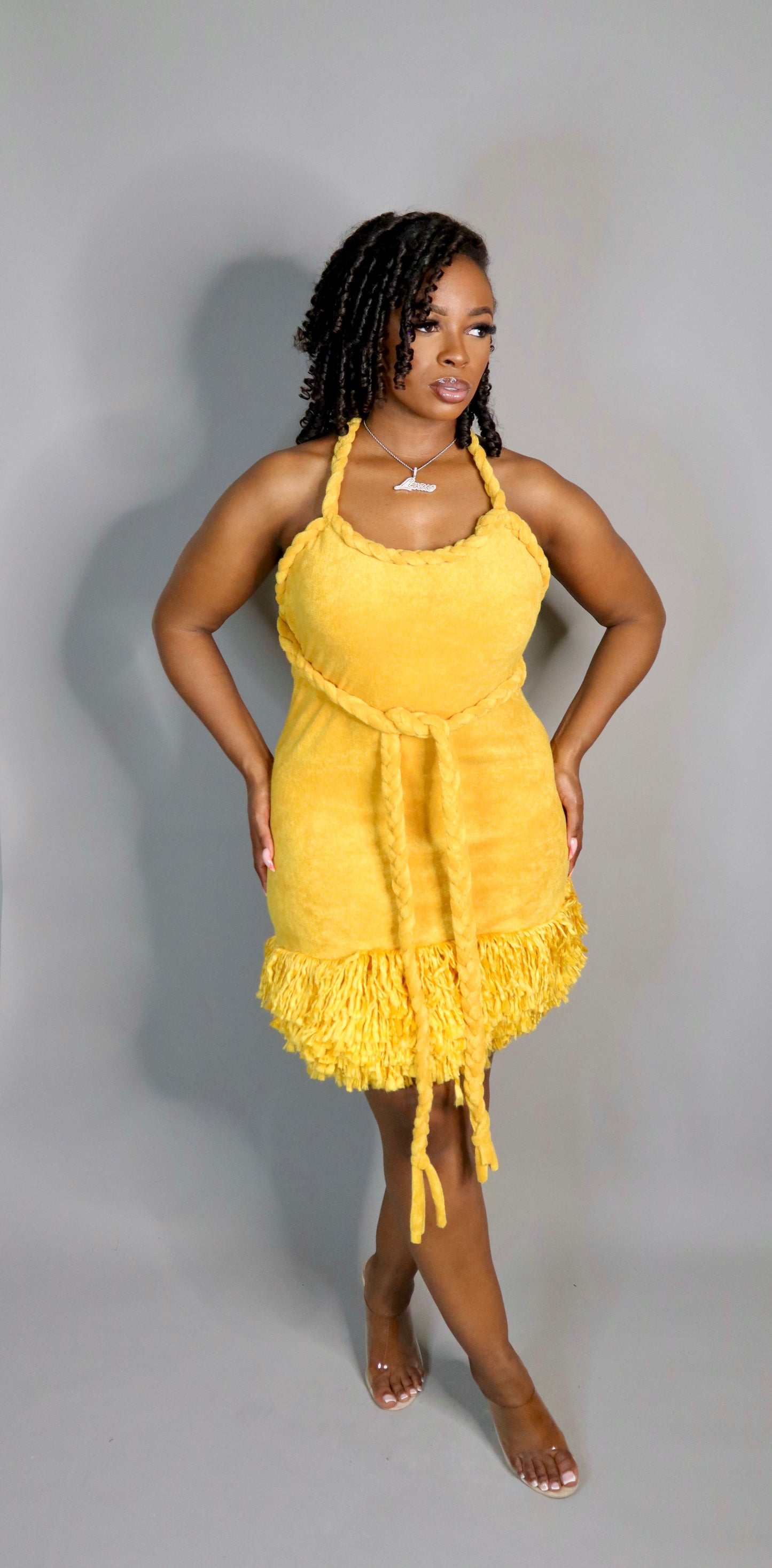 Sunflower Midi Fringe Dress
