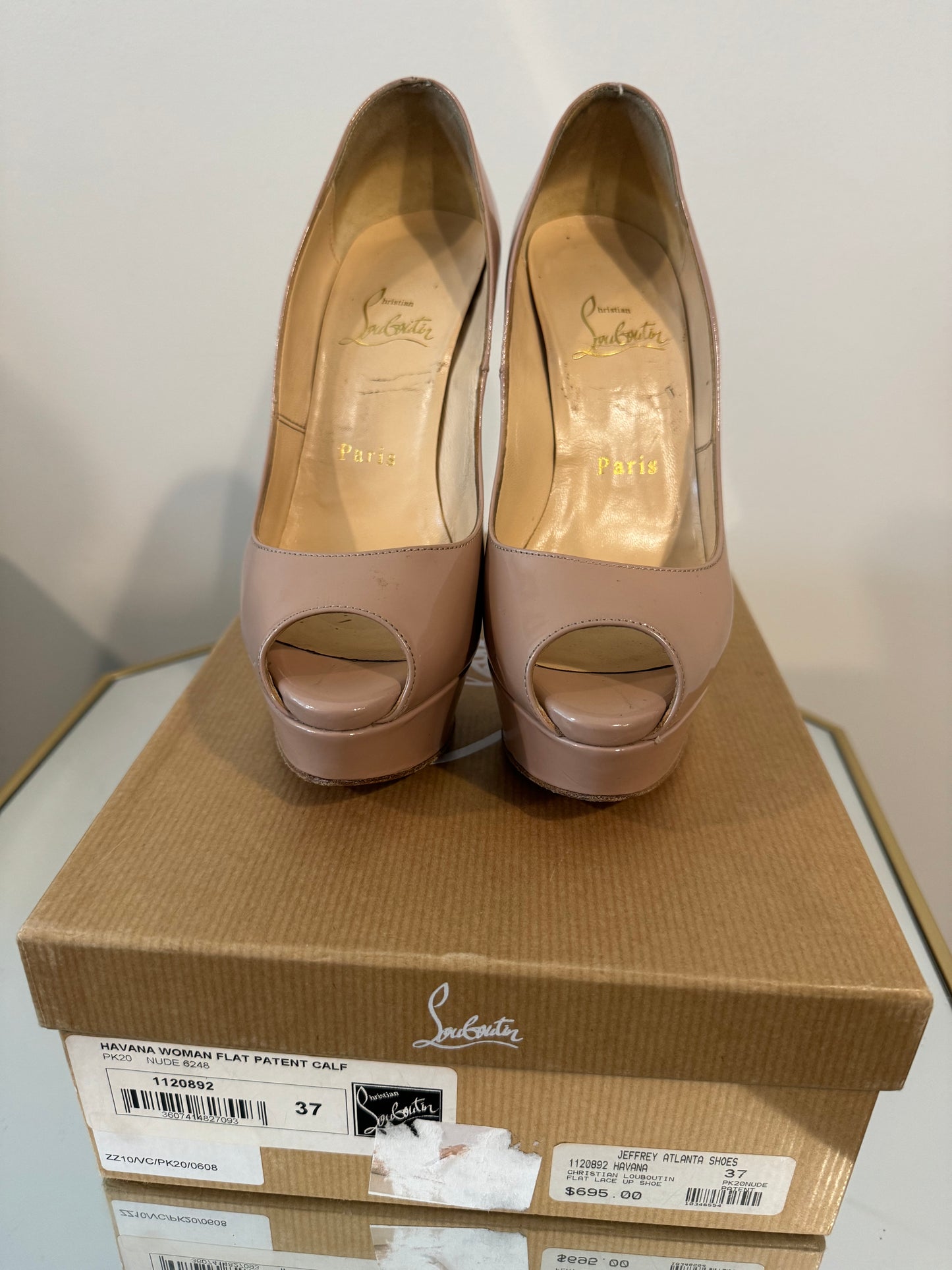 Havana Open Toe Nude Heels