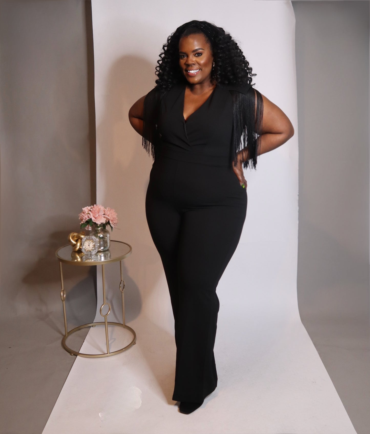 Black Widow Fringe Jumpsuit