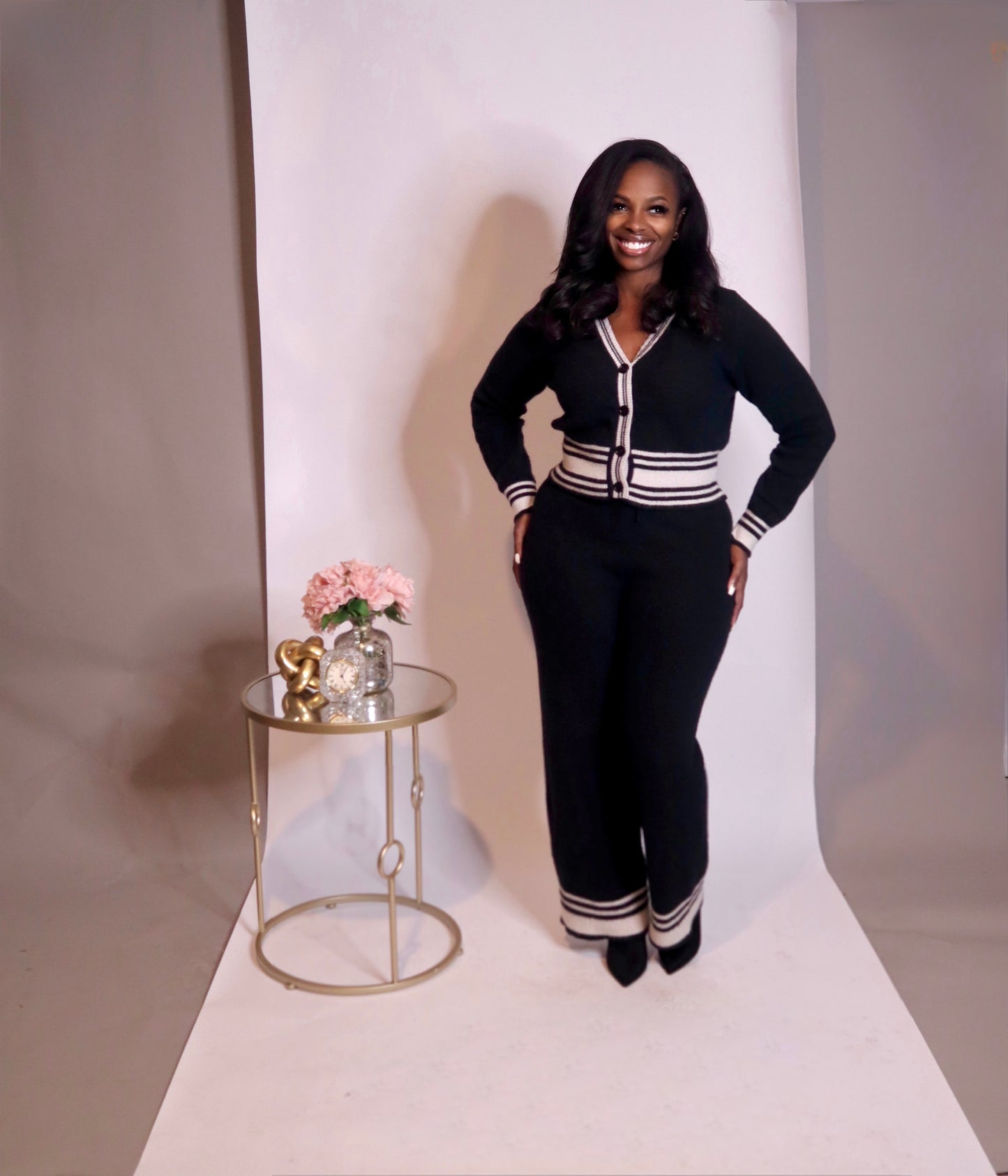 Karlie Knit Pants Set - Black