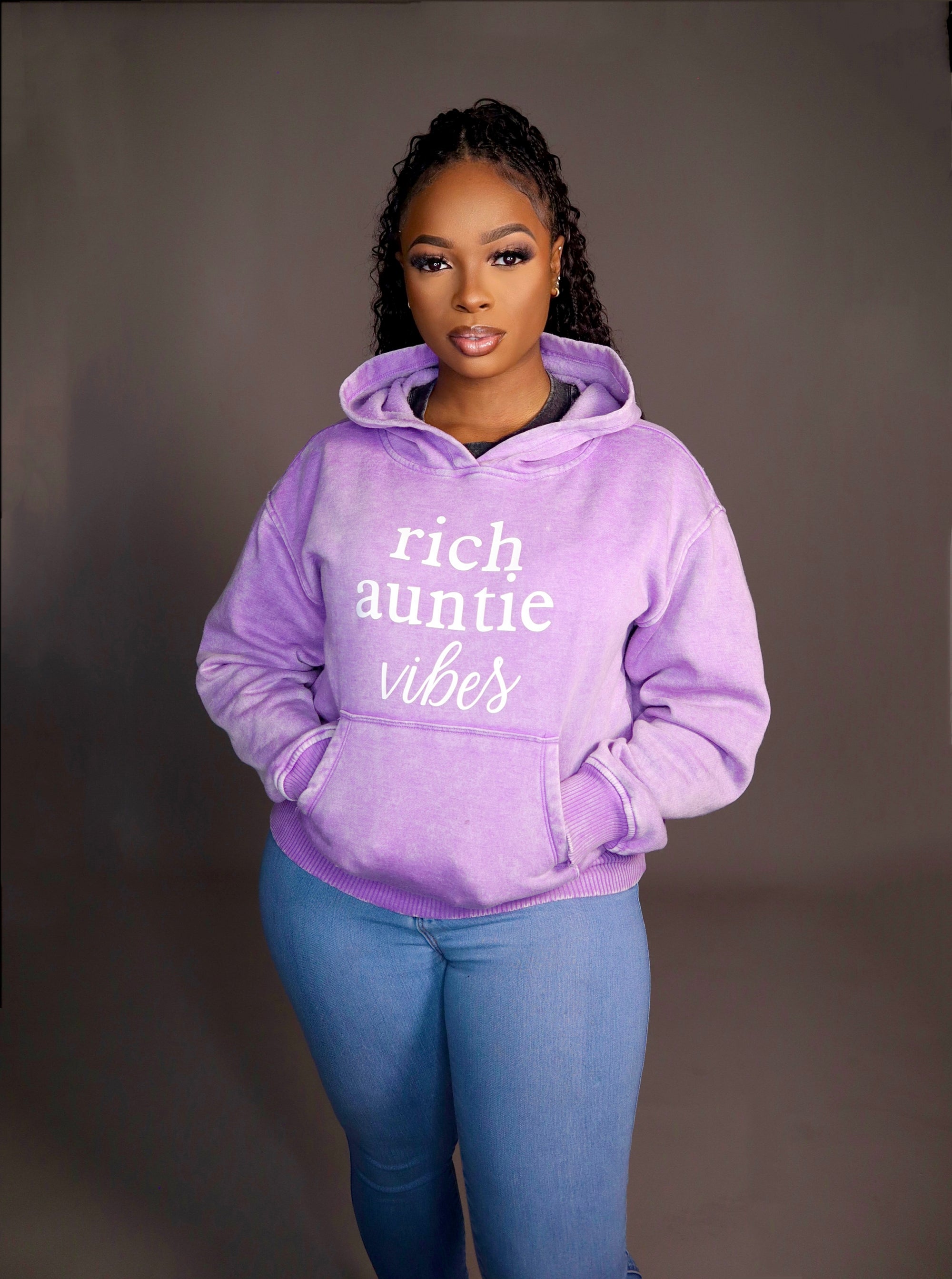 Rich Auntie Hoodie- Purple