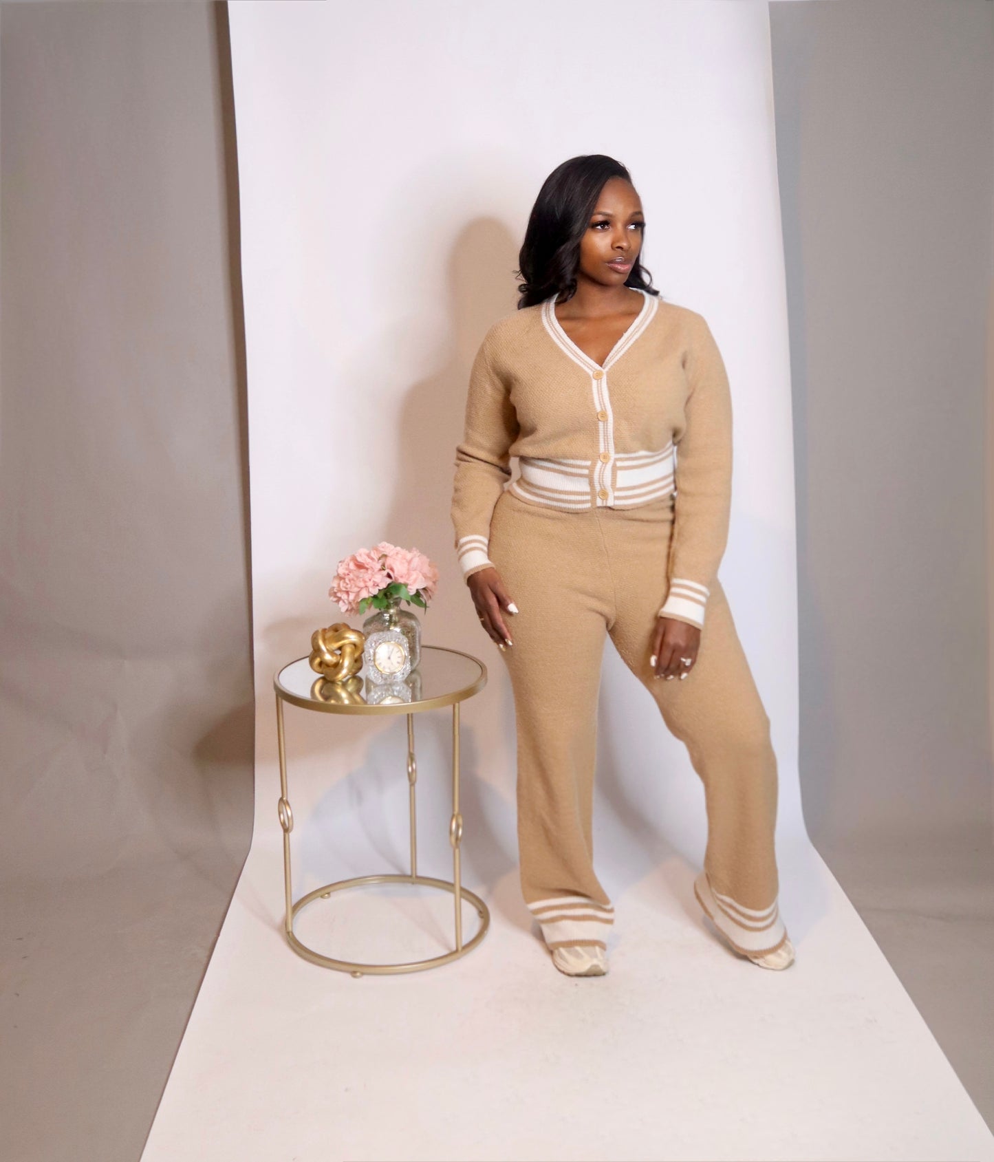 Karlie Knit Pants Set - Khaki