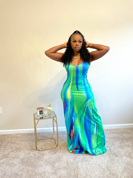 Water Color Maxi Dress